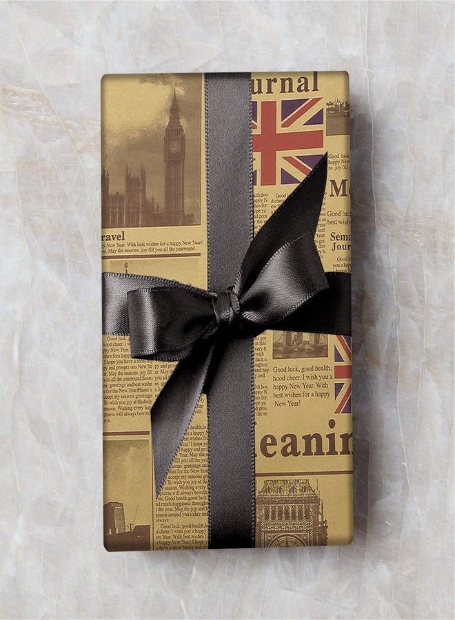 Geluode Vintage London Wrapping Paper, 4 Sheets British London Big Ben Design Kraft Wrapping Paper 20x28 inches, Kraft Traveller Gift Wrap Folded Flat for Birthday or National Day - Image 5